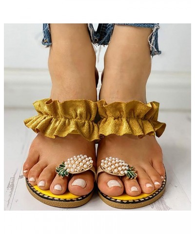 Flip Flops Women Size 10 Womans Sandals Womens Flip Flops Sandals Women Sandals Women Comfortable Womens Ball 8-yellow $21.46...