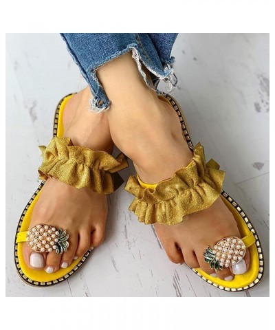 Flip Flops Women Size 10 Womans Sandals Womens Flip Flops Sandals Women Sandals Women Comfortable Womens Ball 8-yellow $21.46...