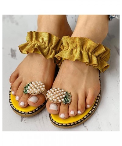 Flip Flops Women Size 10 Womans Sandals Womens Flip Flops Sandals Women Sandals Women Comfortable Womens Ball 8-yellow $21.46...