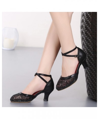 Ballroom Dance Shoes Women Wide Width Heeled Sandals 3 Inch Leather Sole Flat Dance Shoes Women Sandalias Para Mujer B $17.18...