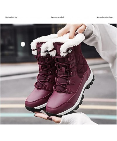 Women High Top Hiking Shoes Winter Anti-Slip Warm Snow Shoes Outdoor Climbing Trekking Shoes Boots 5 Snow $34.85 Outdoor Shoes