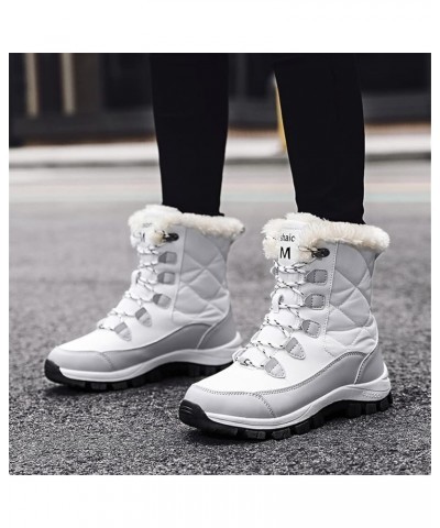 Women High Top Hiking Shoes Winter Anti-Slip Warm Snow Shoes Outdoor Climbing Trekking Shoes Boots 5 Snow $34.85 Outdoor Shoes