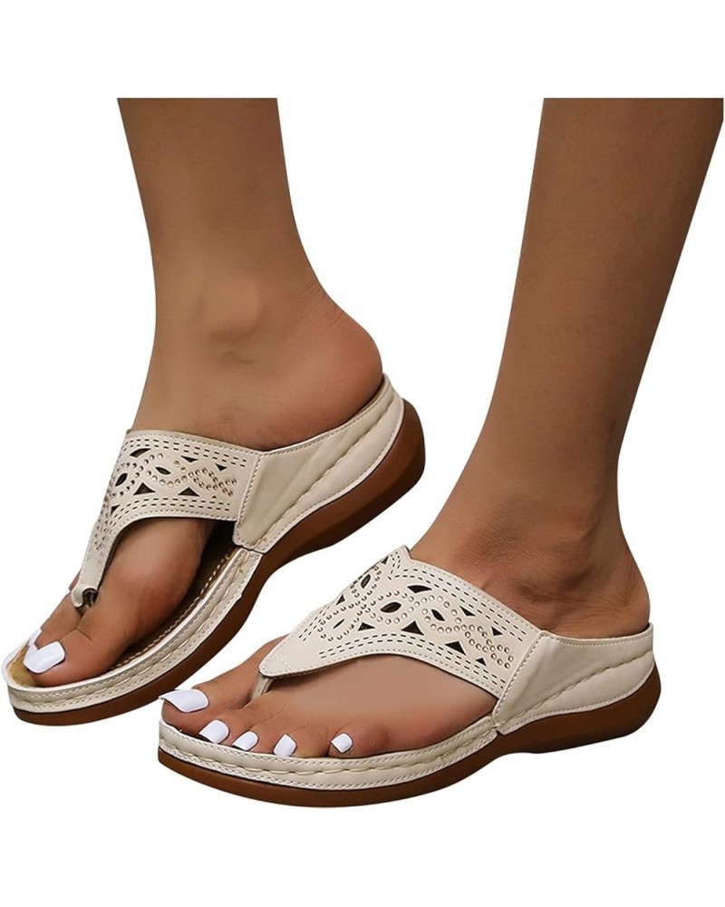 Womens Sandals Wide Width,Women Orthopedic Diabetic Sandals with Arch Support Wide Width Summer Platform Wedge Sandals D-3 Be...