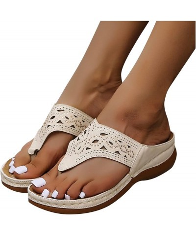 Womens Sandals Wide Width,Women Orthopedic Diabetic Sandals with Arch Support Wide Width Summer Platform Wedge Sandals D-3 Be...