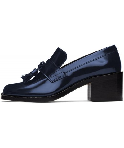 Women Round Toe Tassel Knotes Loafers Slip On Chunky Mid Heel Oxfords Comfortable Formal Office Dress Shoes Size 4-16 US Dark...