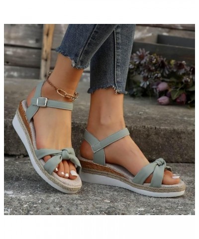 Sandals Women Strappy Lace Up Low Block Chunky Heels Wedges Sandal Flip-Flop Open Toe Prom Sandals 97-ixpyn-g-green $17.12 Fa...