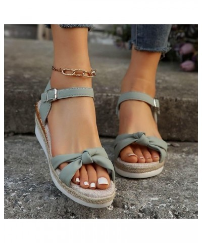 Sandals Women Strappy Lace Up Low Block Chunky Heels Wedges Sandal Flip-Flop Open Toe Prom Sandals 97-ixpyn-g-green $17.12 Fa...