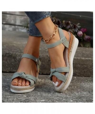 Sandals Women Strappy Lace Up Low Block Chunky Heels Wedges Sandal Flip-Flop Open Toe Prom Sandals 97-ixpyn-g-green $17.12 Fa...