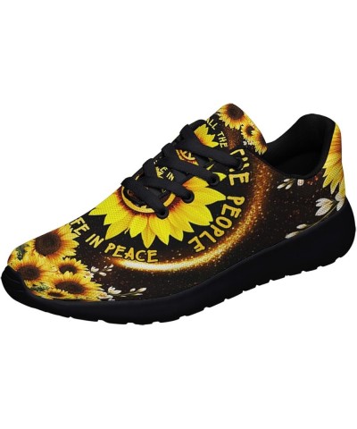 Hippie Print Walking Tennis Shoes Tennis Sneakers Breathable Running Shoes Trail Running Shoe for Women Men Hippie Sunflower ...