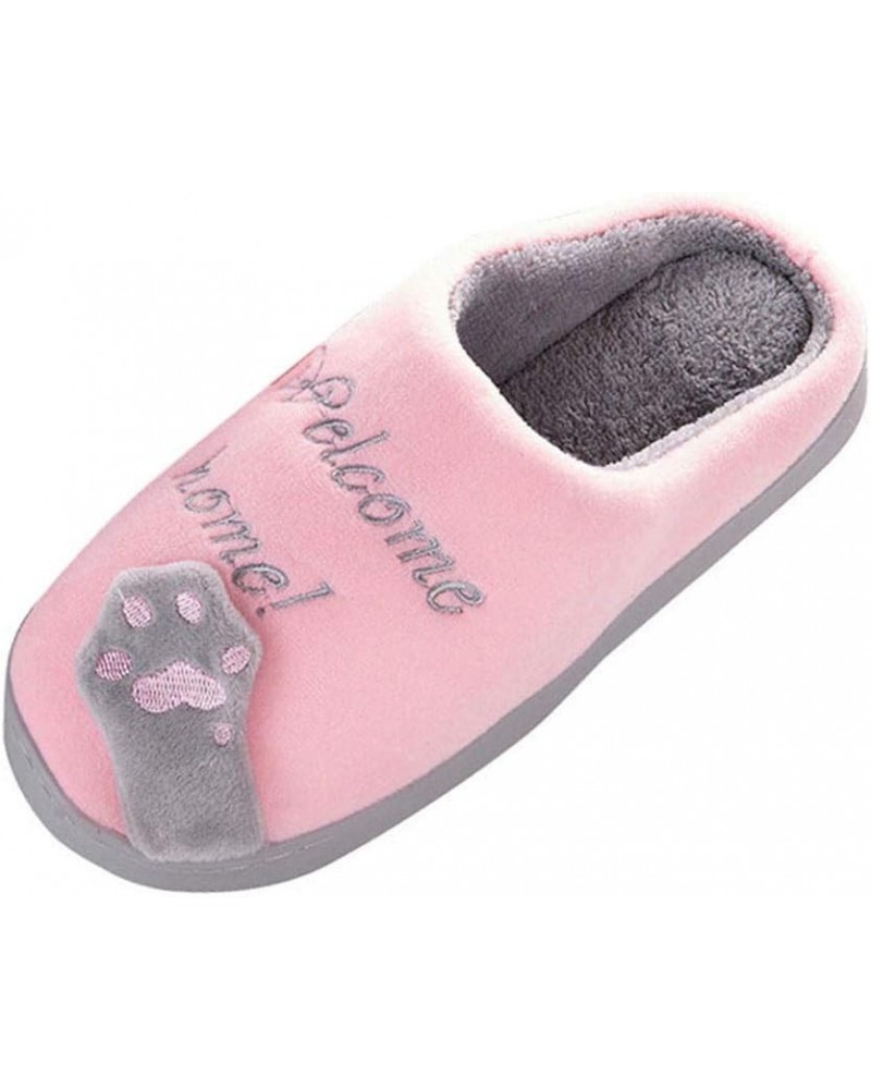 Womens House Slipper Women Winter Home Slippers Cat Warm Indoors Bedroom Womans Slippers Pink $10.78 Slippers