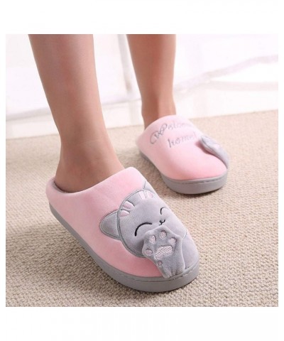 Womens House Slipper Women Winter Home Slippers Cat Warm Indoors Bedroom Womans Slippers Pink $10.78 Slippers