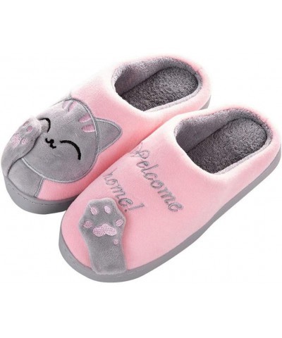 Womens House Slipper Women Winter Home Slippers Cat Warm Indoors Bedroom Womans Slippers Pink $10.78 Slippers