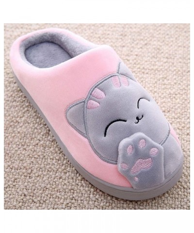 Womens House Slipper Women Winter Home Slippers Cat Warm Indoors Bedroom Womans Slippers Pink $10.78 Slippers