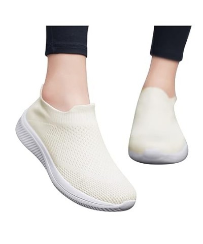 Women Slip on Sneakers Outdoor Non Slip Running Sports Shoes Breathable Mesh Arch Support Cushion Shoes Casual (Pink, 8) 7 Wh...