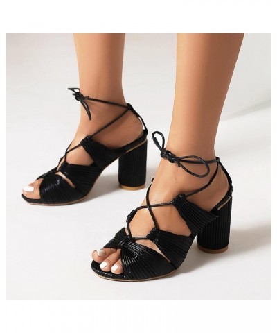 Womens Sandals Open Toe Slingback Heels Sandal Formal Dress Wedding Party Dress Shoes Aoj12-black $17.31 Sandals