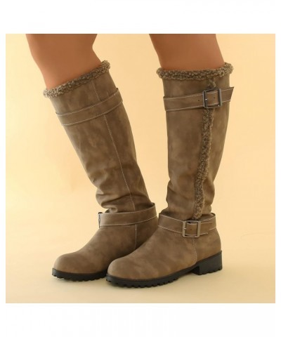 White Platform Boots Square Toe Cowboy Boots for Women Platform Boots Women'S Lace-Up Combat Boot 1-khaki $32.24 Boots