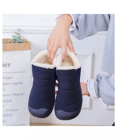 Women's Ankle Boots Fur Lined Warm Winter Short Boots Plush Fleece Soft Sole Snow Boots Flat Bottom Dark Blue $19.77 Outdoor ...