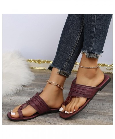 Breathable Clip Toe Sandals for Women Dressy Summer Vintage Braided Strap Slip on Thong Slippers Comfortable Beach Flip Flops...