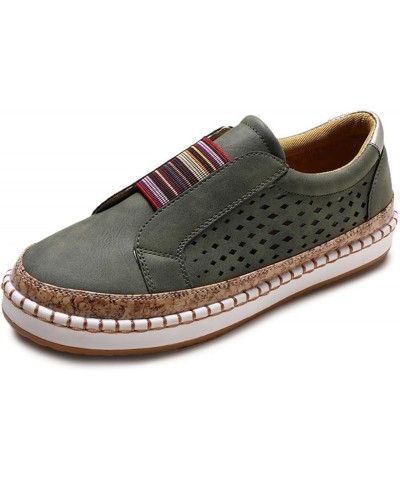 Christmas Shoes for Women Flats Canvas Shoes Fashion Non-Slip Classic Casual Comfort Low Top Walking Sneakers Loafers N-green...