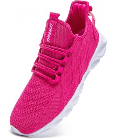 Women's Slip On Walking Running Shoes Casual Lightweight Tennis Athletic Workout Sports Gym Fashion Sneakers 01 Rose_red $13....