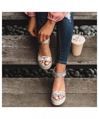 Womens Wedge Sandals Flower Low Heel Platform Sandals Elastic Ankle Strap Espadrilles Sandals Summer Casual Comfortable Shoes...