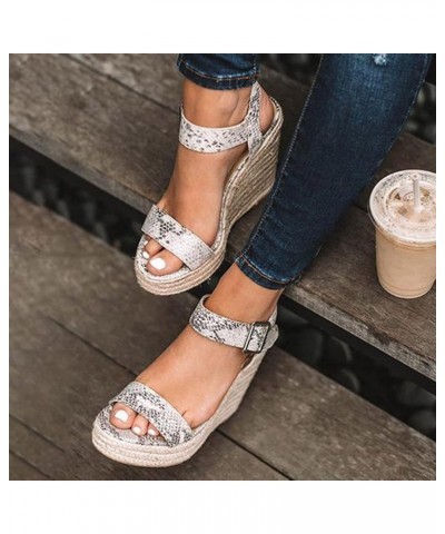 Womens Wedge Sandals Flower Low Heel Platform Sandals Elastic Ankle Strap Espadrilles Sandals Summer Casual Comfortable Shoes...