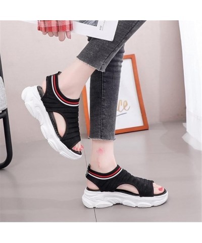 Sandals Women 2021 Sports Sandals Summer Casual Fashion Women's Sandals Flat Mid-Heel Comfortable Women's Sandals Black 7.5 B...