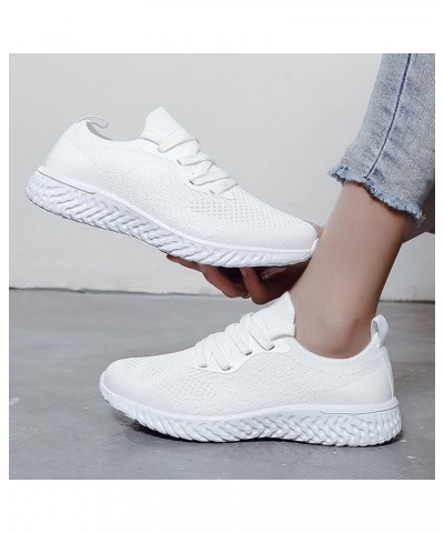 Womens White Fashion Sneakers High Top Platform Shoes Knit Mesh Canvas Women's Walking Shoes Black Wedges Loafers Brethable M...