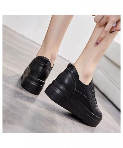 Women's Platform Lace Up Dress Pump Oxford Uniform Office Vintage Round Toe High Block Chunky Heel Oxfords Brogues Black $34....