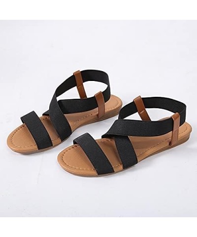 Sandals Women Low Heel Anti Skidding Beach Women's Shoes Woman Cross Strap Sandals Peep-Toe Sandals Women Sandals (Color : Gr...