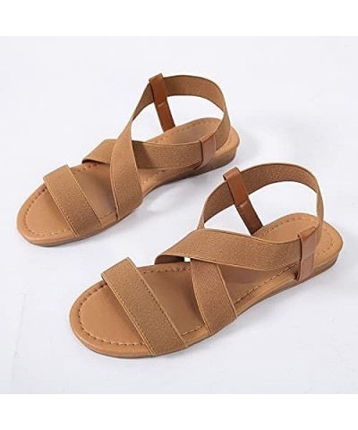 Sandals Women Low Heel Anti Skidding Beach Women's Shoes Woman Cross Strap Sandals Peep-Toe Sandals Women Sandals (Color : Gr...