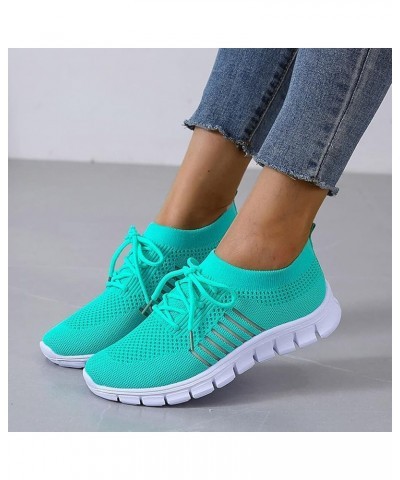 Women Breathable Sneakers Lightweight Casual Running Shoes Lace-up Anti Sweat Mesh Platform Athletic Shoes Sky Blue-1 $14.74 ...