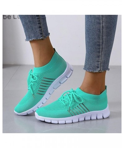 Women Breathable Sneakers Lightweight Casual Running Shoes Lace-up Anti Sweat Mesh Platform Athletic Shoes Sky Blue-1 $14.74 ...