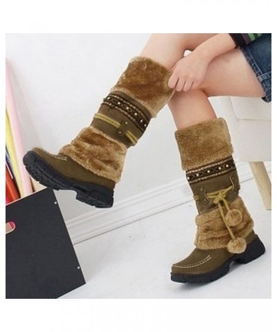 Womens Winter Snow Boots Wide Width Women Snow Boots Tall Women Winter Boots Slip on 8.5 Winter Dress Boots for Women Low Hee...