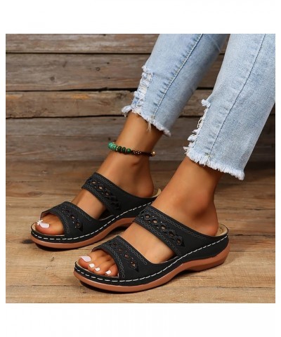 Sandals Women Orthopedic Comfortable Flat Sandals for Women Summer Dressy Closed Toe Wedges for Women Evening Orthopaedic Sho...