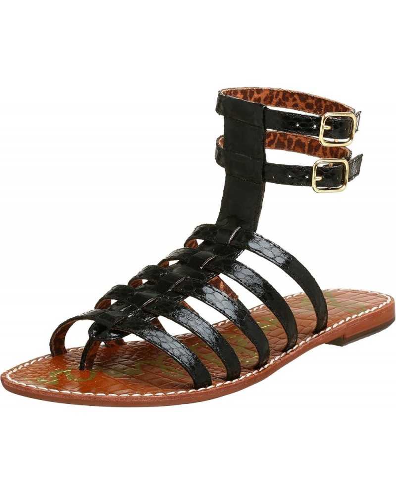 Women's Gilda Gladiator Sandal Black Boa $21.91 Sandals