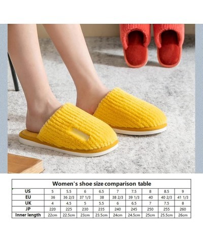 Soft Indoor Warm Anti-Skid Plush Slippers，Women's Yellow Thickened Soft Bottom Comfortable House Cotton Slippers，for Girl，Gif...