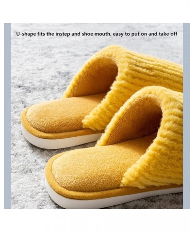 Soft Indoor Warm Anti-Skid Plush Slippers，Women's Yellow Thickened Soft Bottom Comfortable House Cotton Slippers，for Girl，Gif...