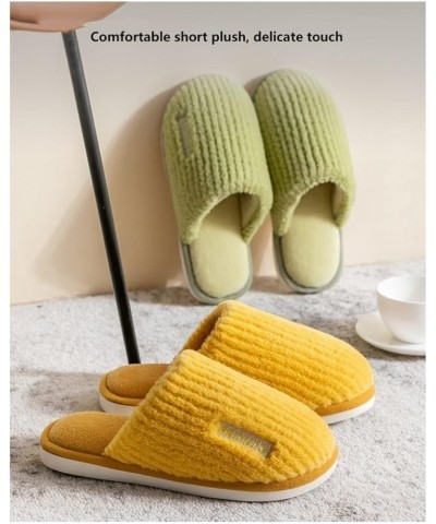 Soft Indoor Warm Anti-Skid Plush Slippers，Women's Yellow Thickened Soft Bottom Comfortable House Cotton Slippers，for Girl，Gif...