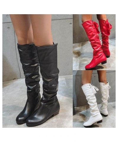 Women's Wide Calf Knee High Boot,Slouchy Boots For Women,Round Toe Fall Weather Winter Boots Slouch Chunky Low Heel Long Faux...