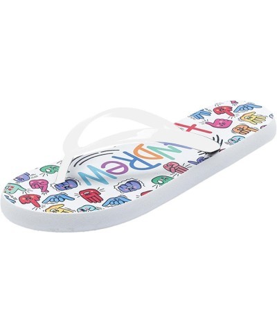 Summer Flat Sandals for Men Women Colorful Printed Beach Waterproof Flip-Flops Breathable Anti-Skid Slippers Casual Unisex N2...