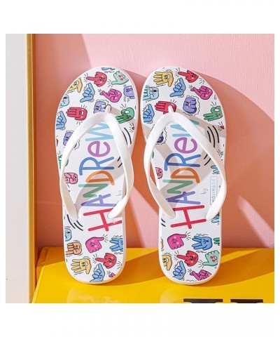 Summer Flat Sandals for Men Women Colorful Printed Beach Waterproof Flip-Flops Breathable Anti-Skid Slippers Casual Unisex N2...