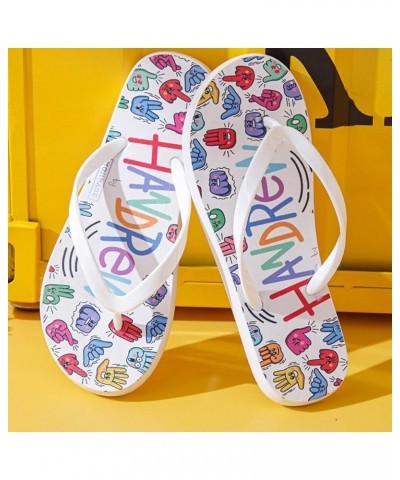 Summer Flat Sandals for Men Women Colorful Printed Beach Waterproof Flip-Flops Breathable Anti-Skid Slippers Casual Unisex N2...