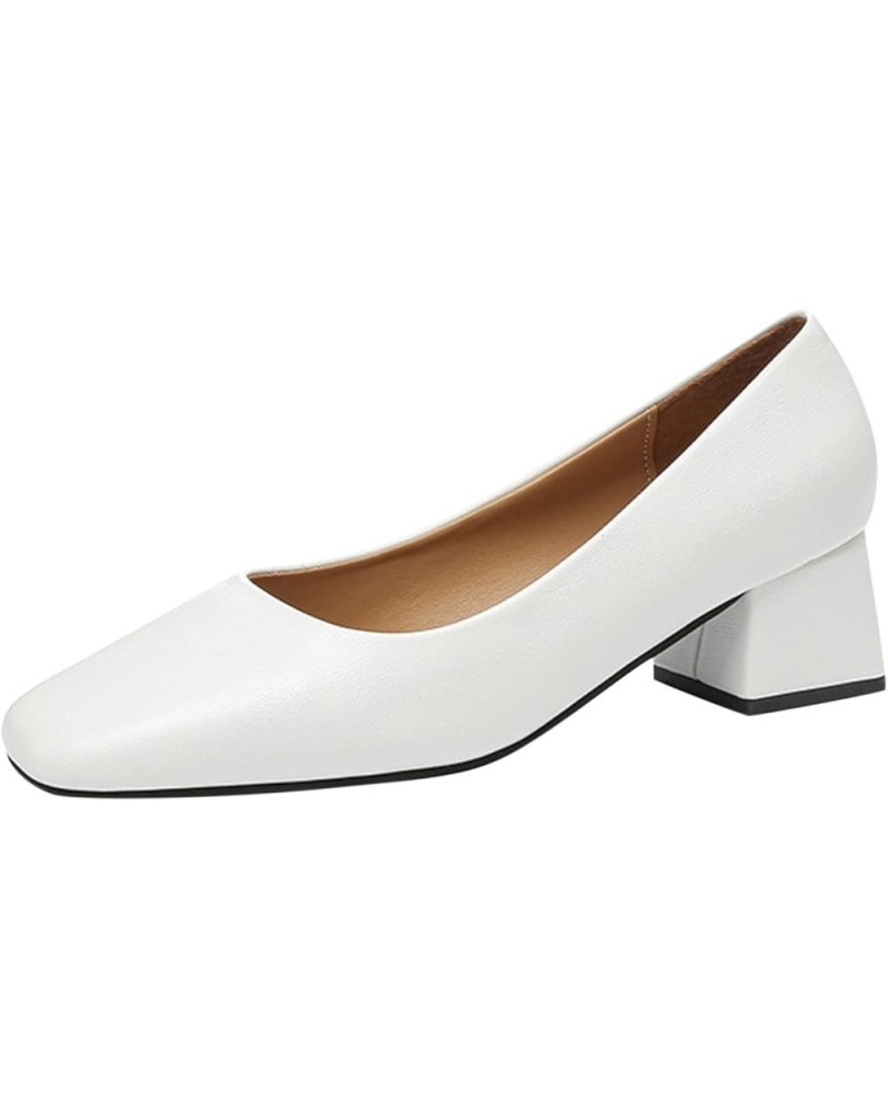 Women's Ballet Flats - Round Toe Classic Office Flat Shoes. Cf1-white $15.55 Sandals