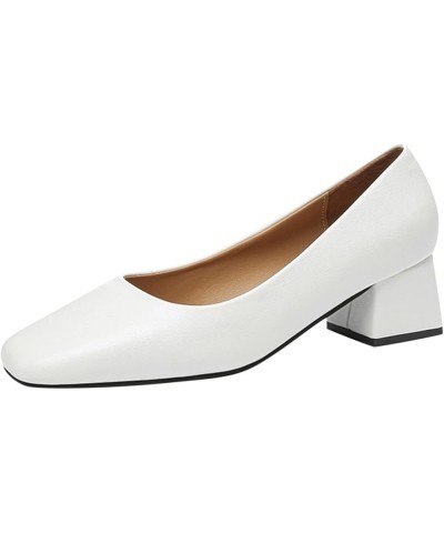 Women's Ballet Flats - Round Toe Classic Office Flat Shoes. Cf1-white $15.55 Sandals