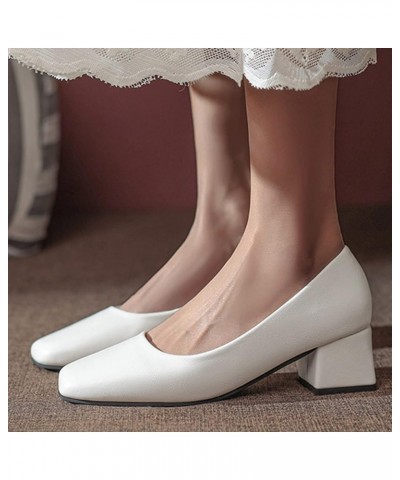 Women's Ballet Flats - Round Toe Classic Office Flat Shoes. Cf1-white $15.55 Sandals