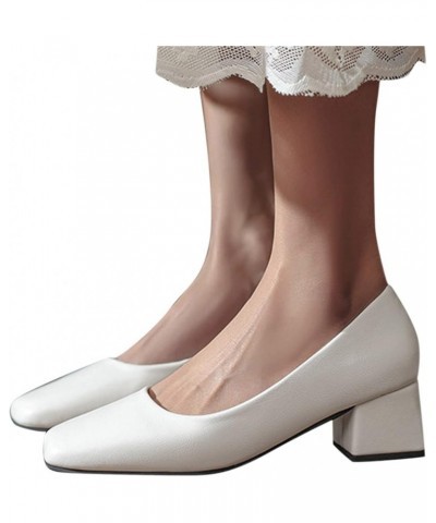 Women's Ballet Flats - Round Toe Classic Office Flat Shoes. Cf1-white $15.55 Sandals