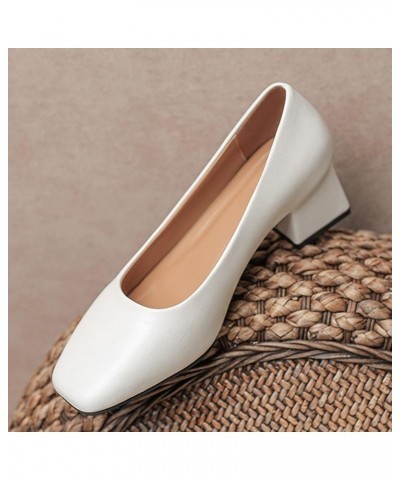 Women's Ballet Flats - Round Toe Classic Office Flat Shoes. Cf1-white $15.55 Sandals