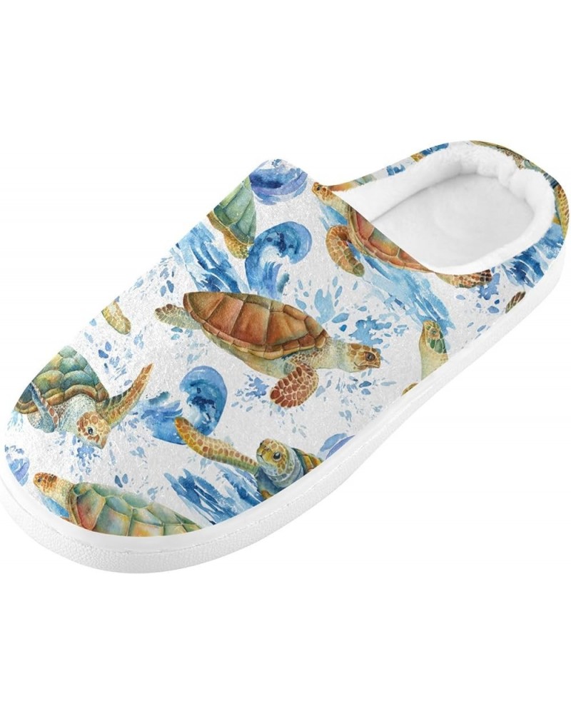 Watercolor Sea Turtle Slippers for Women and Men Fuzzy House Slippers Cozy Warm Nonslip Slippers Watercolor Sea Turtle $18.15...