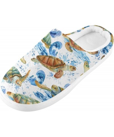 Watercolor Sea Turtle Slippers for Women and Men Fuzzy House Slippers Cozy Warm Nonslip Slippers Watercolor Sea Turtle $18.15...